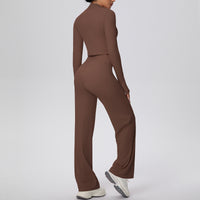 Micro Brushed  Zipper Jacket Sports Long Sleeve Running - Modestly Vogue 