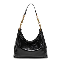 High-End Oil Wax Leather Crossbody Tote – Large Capacity One Shoulder Bag