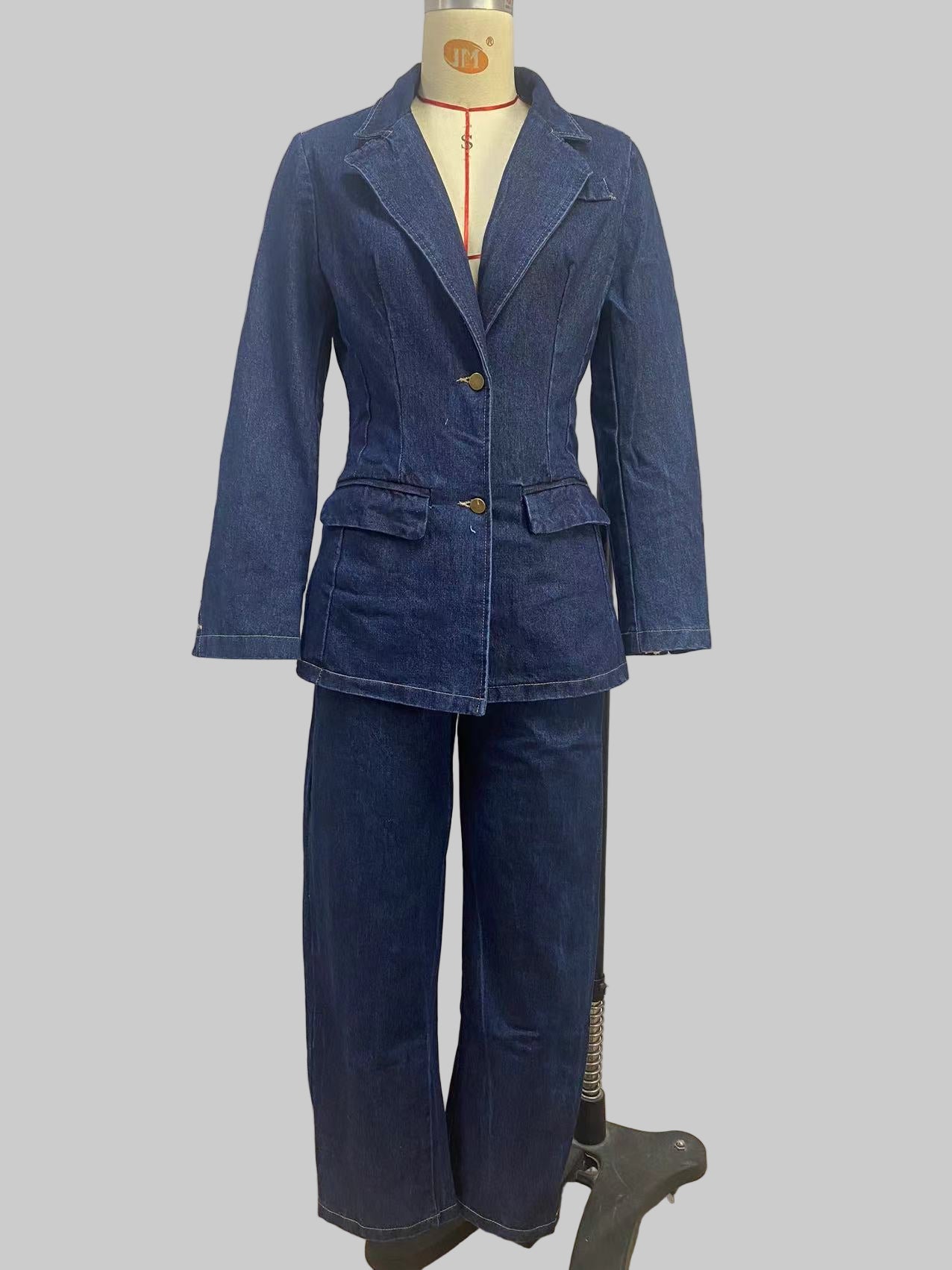 Blue Jean Wide Leg Denim Pants Sets - Modestly Vogue 