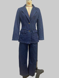 Blue Jean Wide Leg Denim Pants Sets - Modestly Vogue 