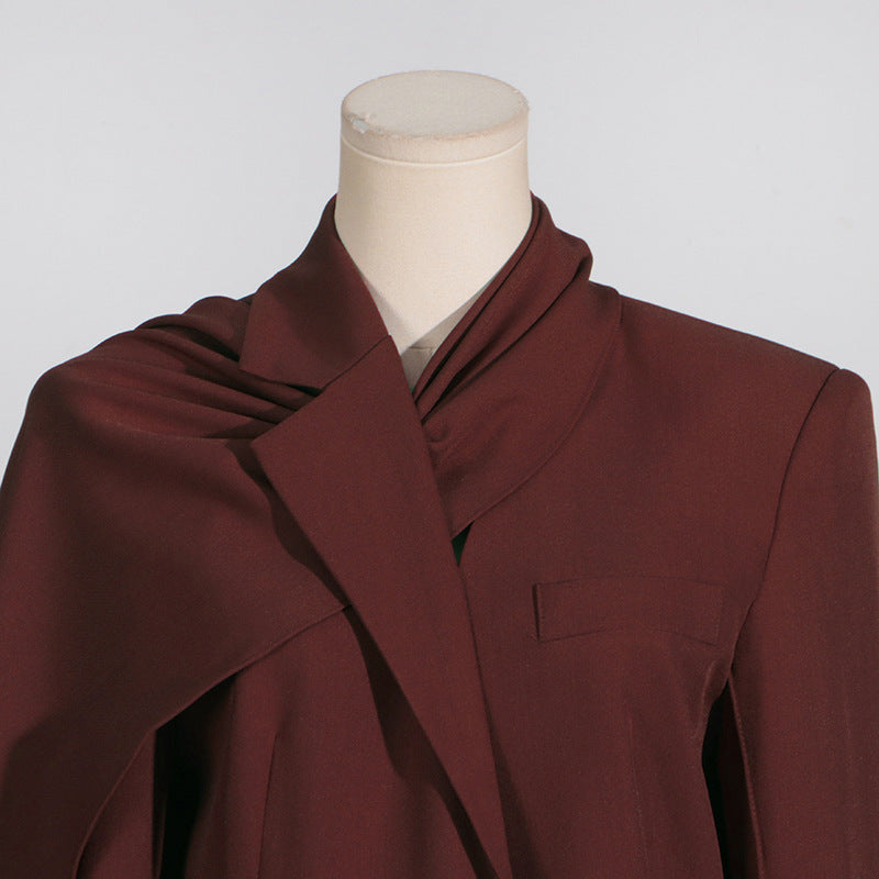 Elegant Comfort Casual Slim Fit Polo Collar Solid Color Long Trench Coat - Modestly Vogue 