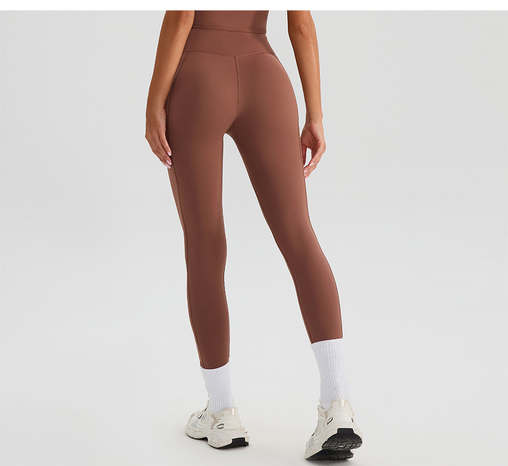 High Waist Cross Yoga Trousers – Nude Feel Quick Dry Fitness Pants