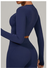 Long Sleeve Yoga Clothes High Strength Workout Clothes Pilates Running Sport Long Sleeve Top