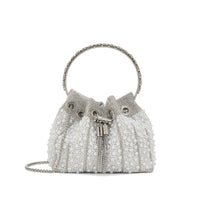 Diamond Beaded Dinner Bag – Fully Jewelled Tassel Bucket Handbag