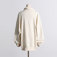 Solid Color Women Sweatshirt Casual Loose Scarf Collar - Modestly Vogue 