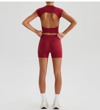 Nude Feel Sports T-Shirt – Removable Chest Pad, Backless Yoga Vest