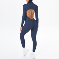Long Sleeve Zipper One-Piece Fitness Unitard | Women’s Yoga Jumpsuit