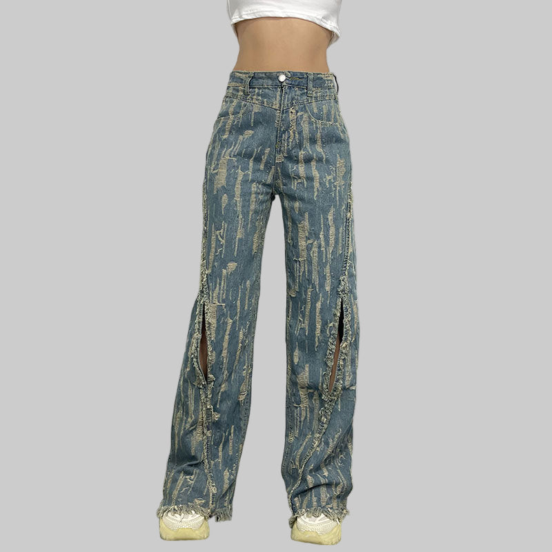 Retro High Street Tassel Skinny Jeans - Modestly Vogue 