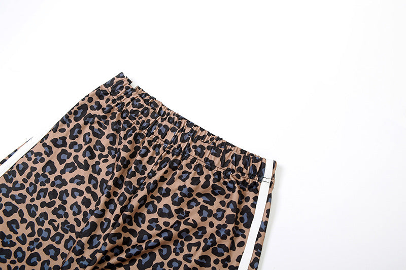 Leopard Print High Waist Wide Leg Trousers Pants - Modestly Vogue 