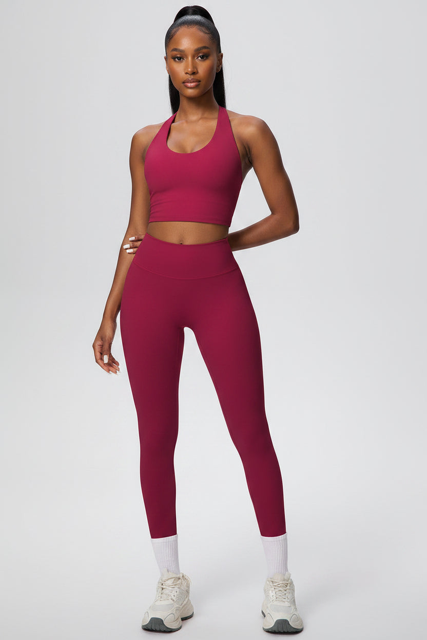 7125 Halter Bra 7100 Trousers Suit-Rouge Red