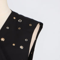 Fashionable Trendy Sleeveless Riveted Belted Tank Top - Modestly Vogue 