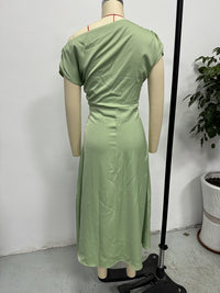 Women’s Satin Summer  Dress – Trendy Slim Fit - Modestly Vogue 