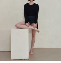 Women’s Short Cotton Lace-Up Yoga Fitness Sweater