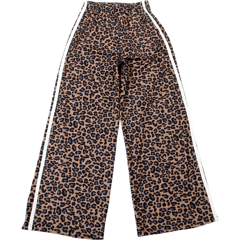 Leopard Print High Waist Wide Leg Trousers Pants - Modestly Vogue 