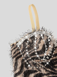 Animal Print Rhinestone Corset Bra Top