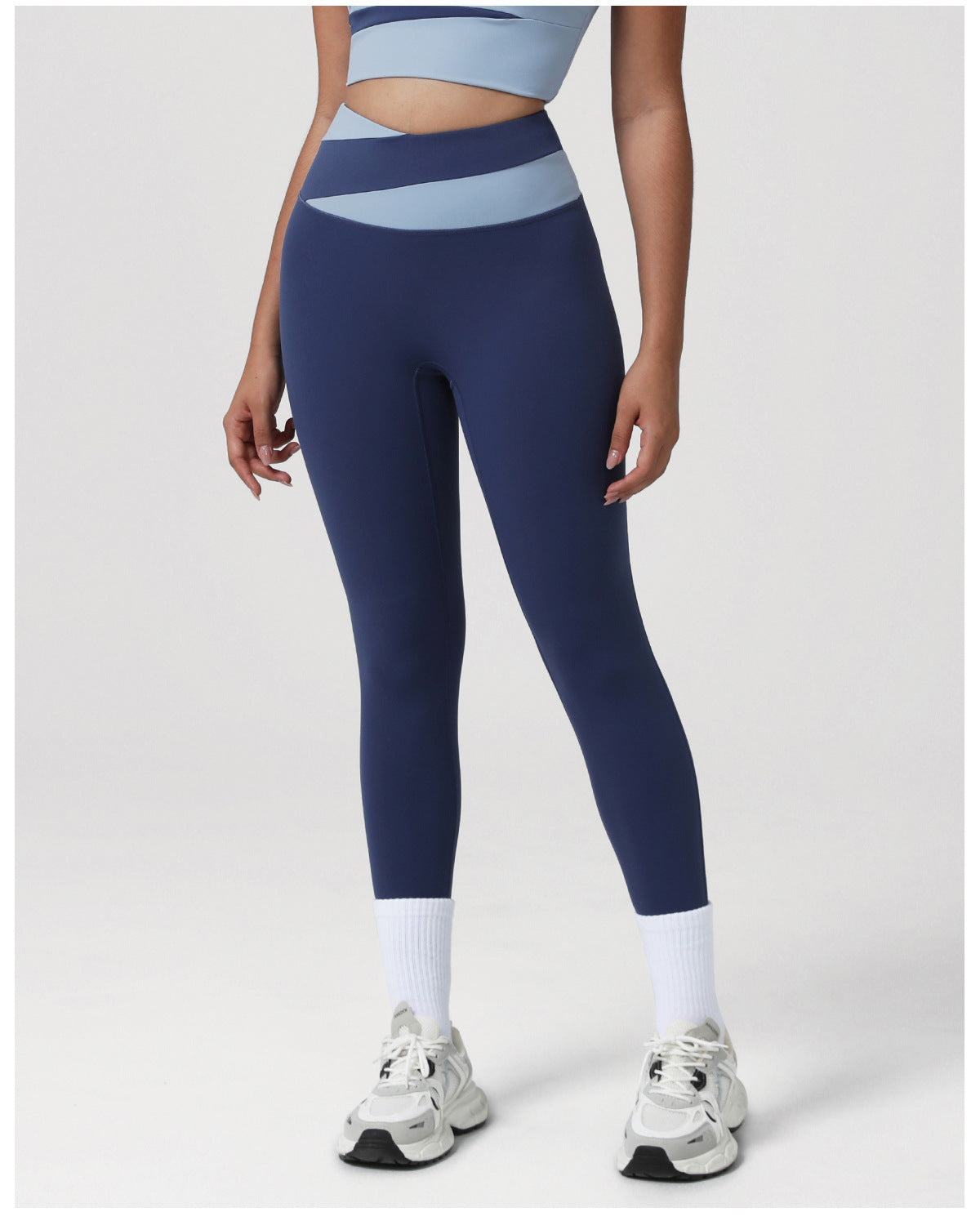 Contrast Color High-Waist Yoga Pants – Hip Lift Sports Tights for Women