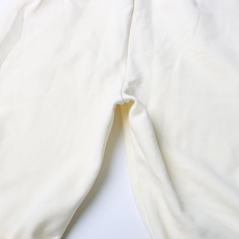 Neutral Draping Stitching Tied Drawstring Adjustable Slimming High Waist Straight Solid Color Casual Pants Women
