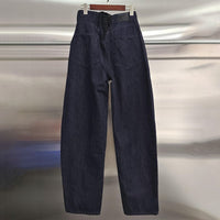 Black Denim Barrel Jeans Pants Trousers - Modestly Vogue 