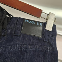 Black Denim Barrel Jeans Pants Trousers - Modestly Vogue 