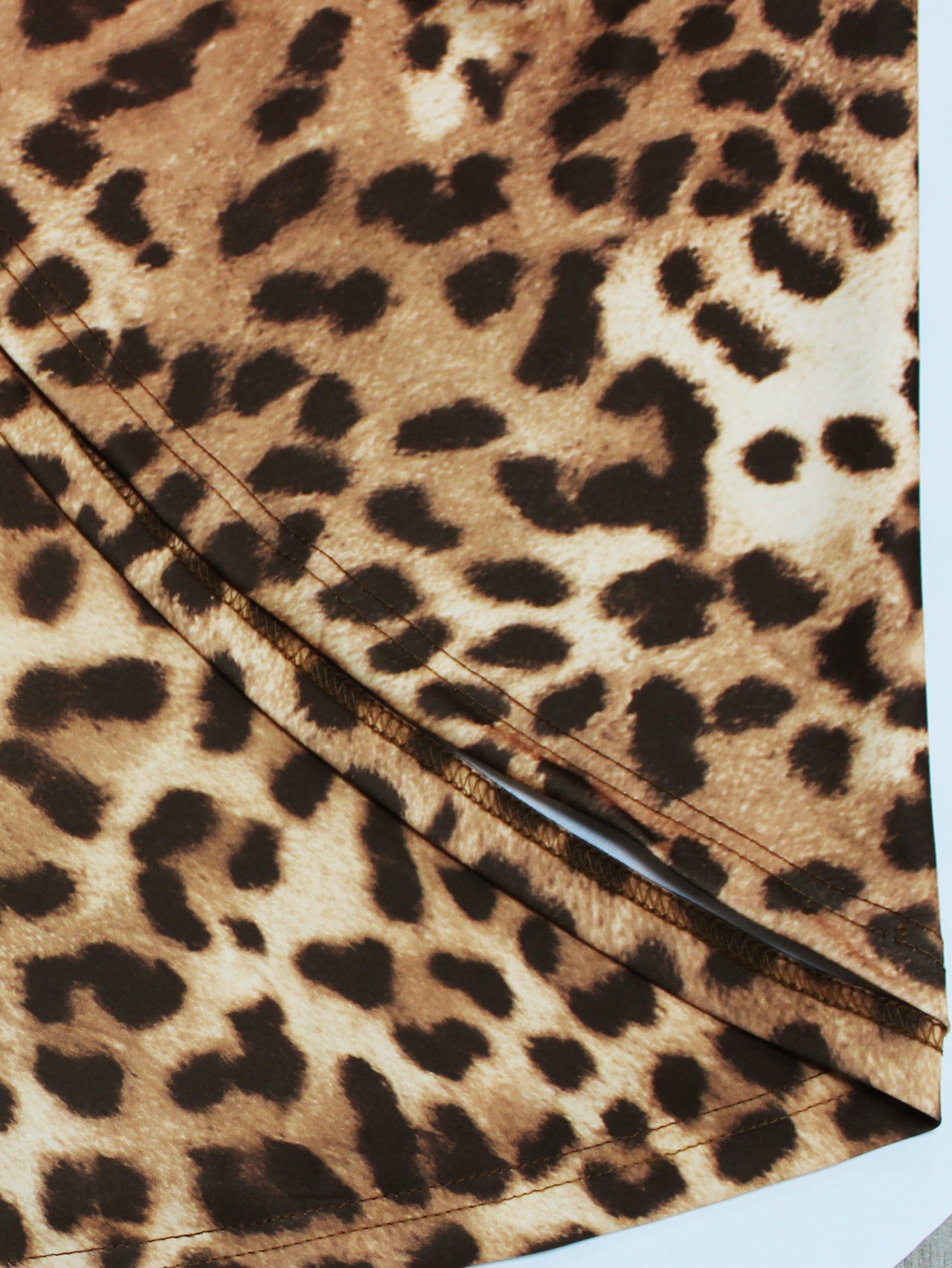 Leopard Print Figure-Flattering High Waist Flare Animal Print Skirt