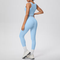 Slim Fit Yoga Wear Suit - Breathable Sports Vest & Pants Set