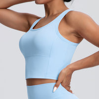 Nude Feel Workout Sports Bra with Chest Pad | Skin-Soft Fitness Bra - Modestly Vogue 