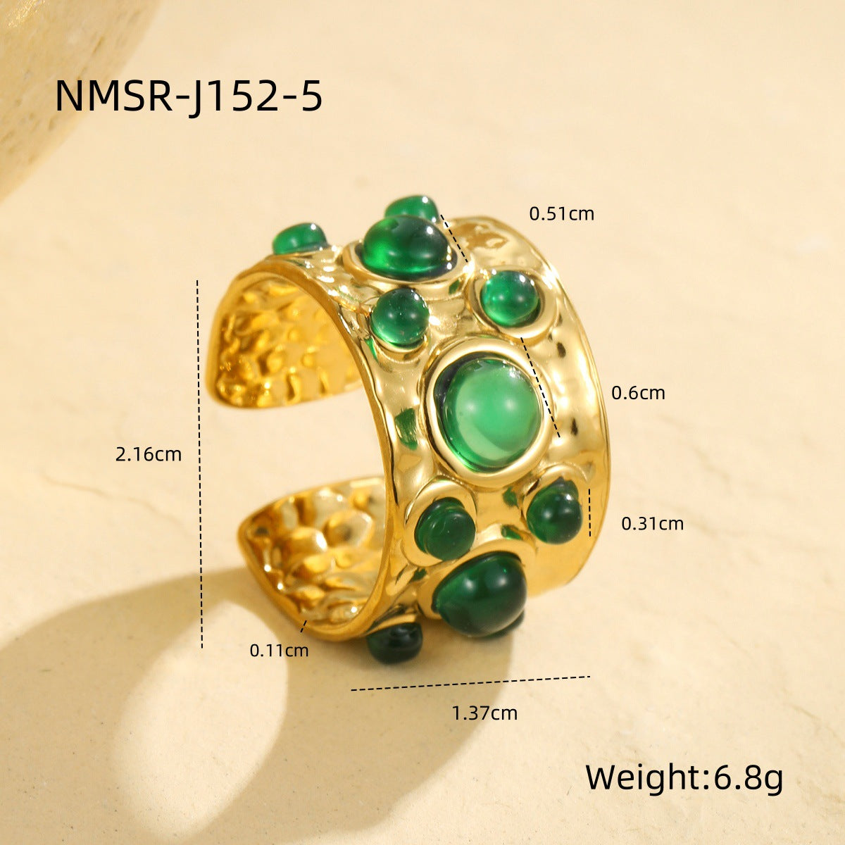 Multi Gem Cuff Ring - Modestly Vogue 