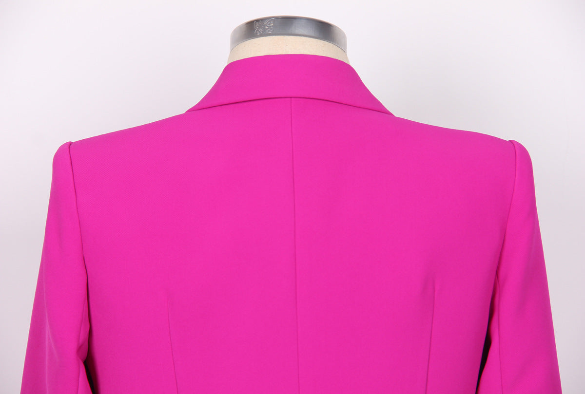 Red Wide Leg Tailored Elegant Pant Set Suit - Modestly Vogue 