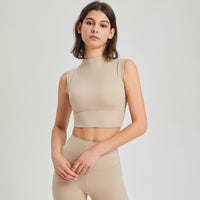 Lycra Shockproof Yoga Bra Vest | Quick-Dry Turtleneck Top - Modestly Vogue 