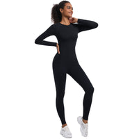 Seamless Knitted Outdoor Cycling Clothing Sports Yoga Long Sleeve Shapewear Ski Sports Sets - Modestly Vogue 