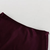 Women Clothing Satin Skirt Women Spring Summer Patchwork Mesh Double Layer Design Sheath - Modestly Vogue 