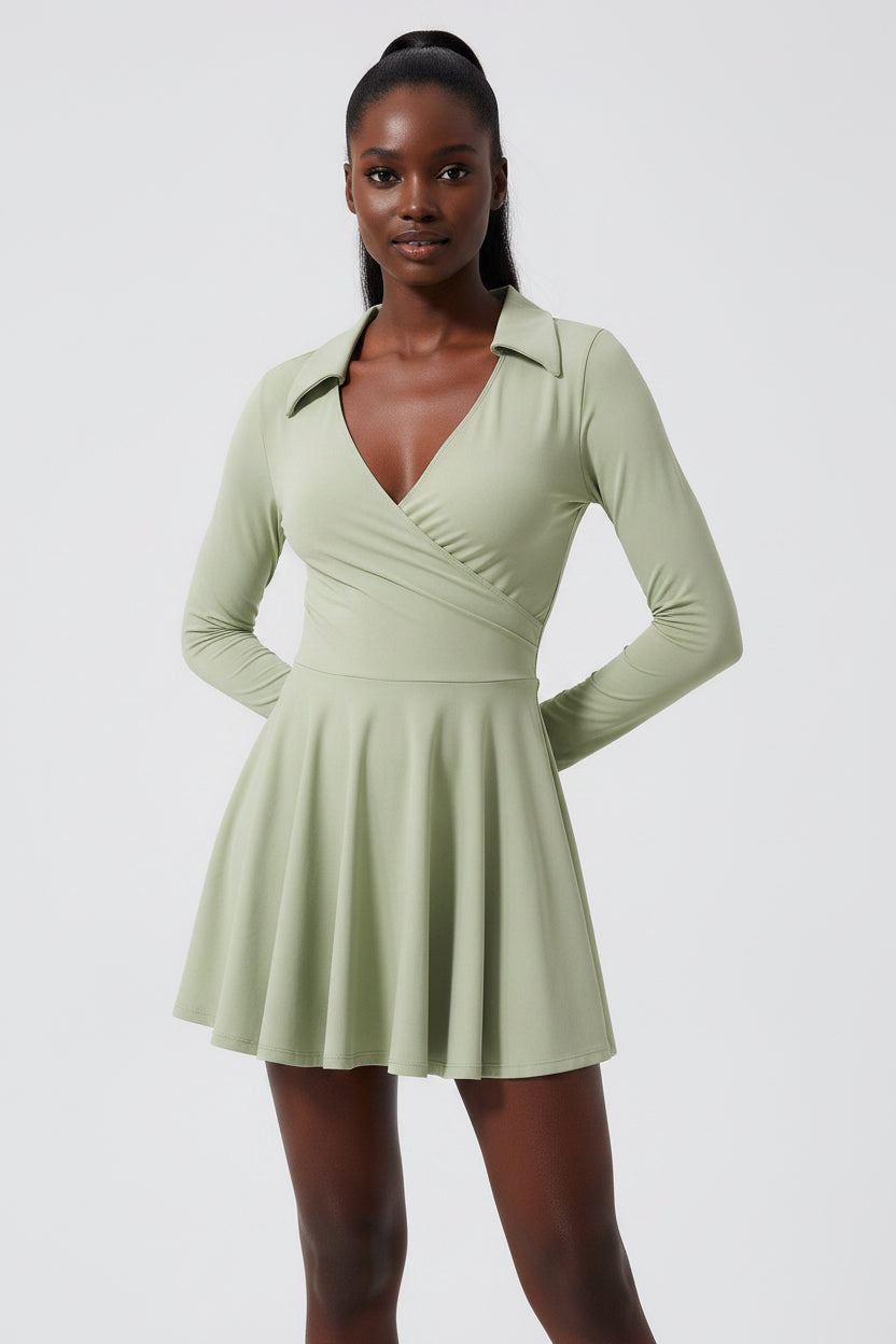 Anti Exposure Two Pieces Tennis Suit Running Top Casual Breathable Workout Clothes Long Sleeve Nude Feel Yoga Clothes Suit - Modestly Vogue 