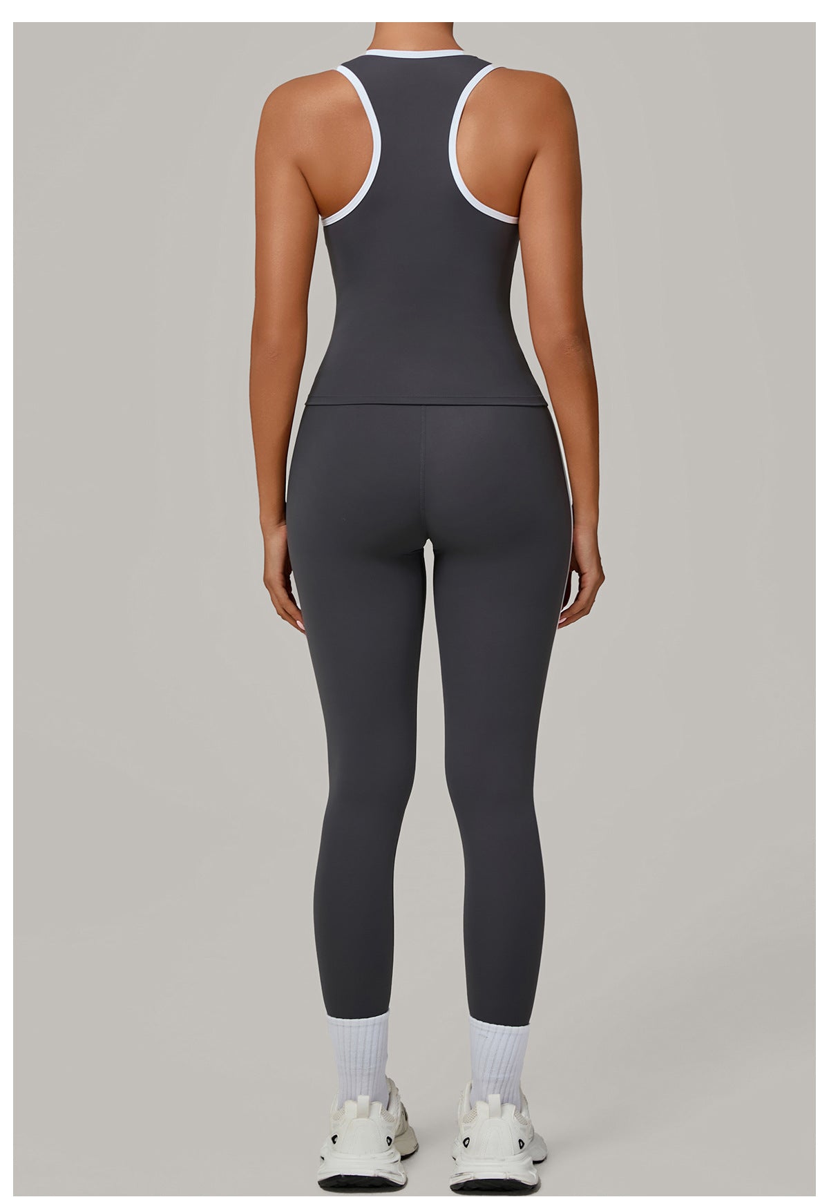 Sports Color Contrast Patchwork Tight Nude Feel Yoga Two Piece Sets Running Fitness Yoga Wear