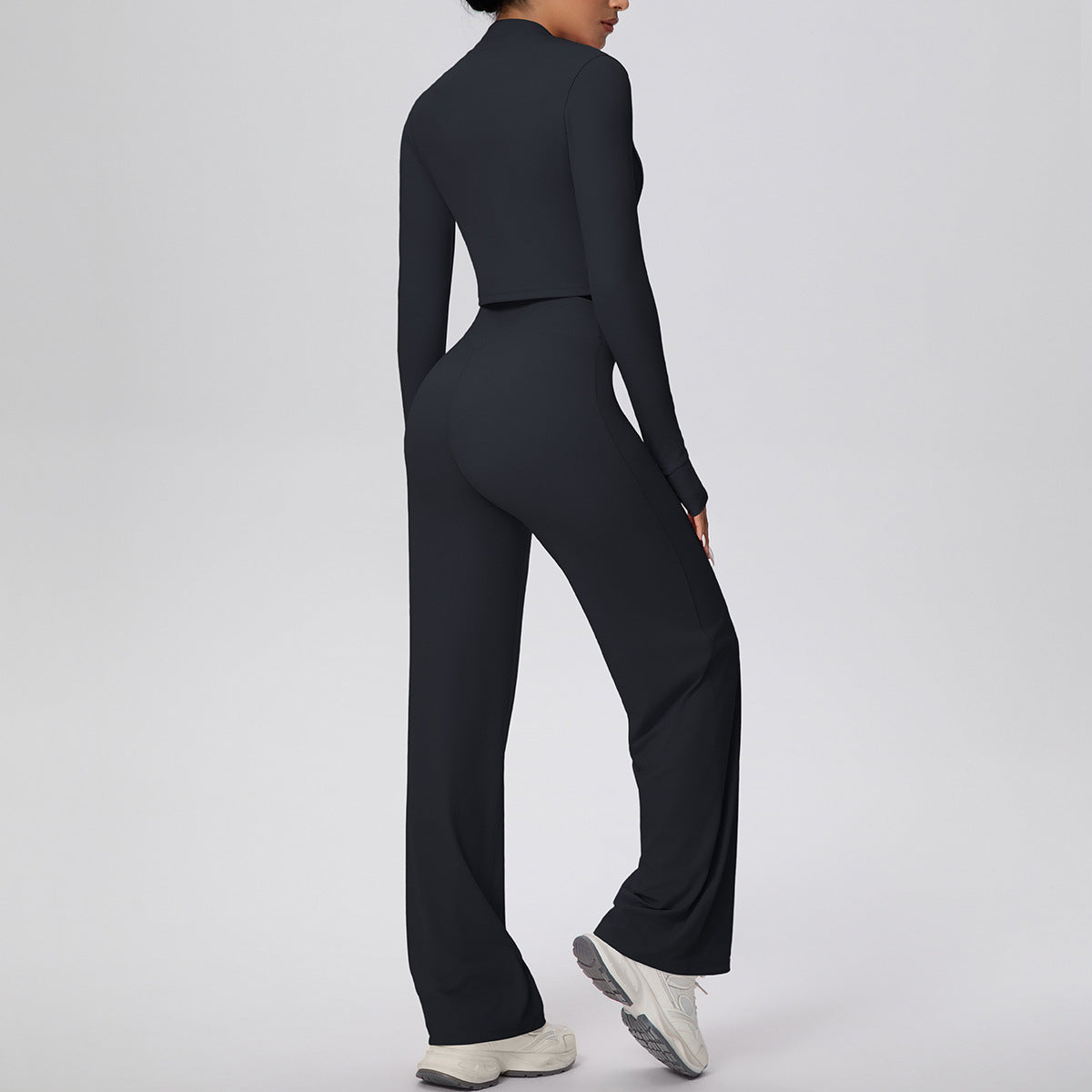 Micro Brushed  Zipper Jacket Sports Long Sleeve Running - Modestly Vogue 