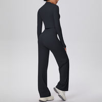 Micro Brushed  Zipper Jacket Sports Long Sleeve Running - Modestly Vogue 