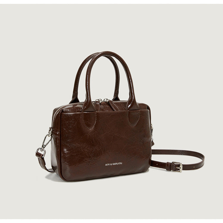 Leather High Grade Messenger Pillbox Bag Purse - Modestly Vogue 