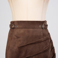 Personalized Street High Slit Long Skirt Autumn Pleating Lace up Fashionable Niche Skirt