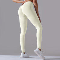 Seamless Knitted Yoga Pants Cross Waist Peach Hip Raise Yoga Pants - Modestly Vogue 
