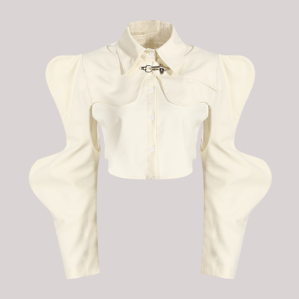 Neutral Two-Piece Set Women Spring Vest Shawl Suit Sleeveless Short Shirt Personality Sneaky Design Suit - Modestly Vogue 