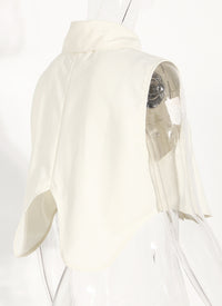 Neutral Two-Piece Set Women Spring Vest Shawl Suit Sleeveless Short Shirt Personality Sneaky Design Suit - Modestly Vogue 