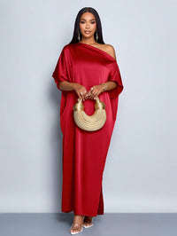 Women’s Yellow Satin Maxi Dress – Elegant Summer Style - Modestly Vogue 