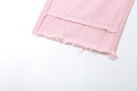 Contrast Color High Waist Loose Casual Jeans Pants - Modestly Vogue 