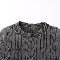 Pastel Idle Niche Irregular Asymmetric Hem Distressed Figure Flattering Short Sweater for Women