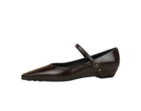 Women’s Low Heel Wedge Mary Jane Shoes with Pointed Toe