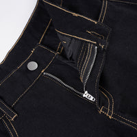 Retro Street Straight Low Waist Casual Jeans Women Arrival Basic Dark Blue Pants
