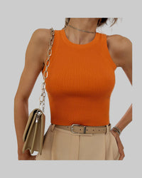 Knitted Vest Women Summer Solid Color Slim Thread Inner Wear Blouse Short Vest - Modestly Vogue 