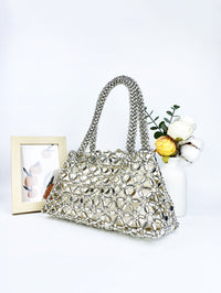 Handmade Pearl Woven Tote Bag – Hollowed Underarm Handbag