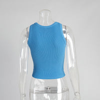 Knitted Vest Women Summer Solid Color Slim Thread Inner Wear Blouse Short Vest - Modestly Vogue 