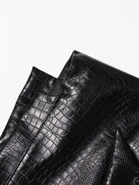Crocodile Pattern Leather Stitching Blazer Fabric Vest Personalized Cut Stylish Adjustable Jacket - Modestly Vogue 