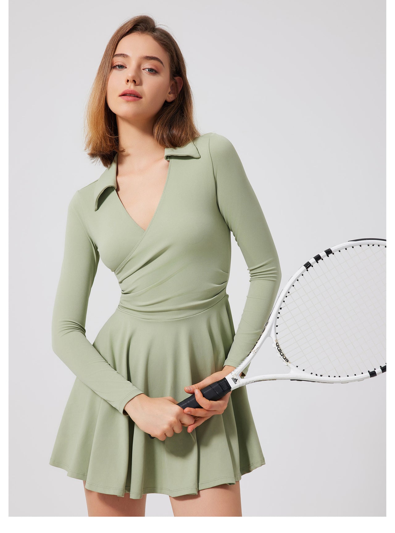 Anti Exposure Two Pieces Tennis Suit Running Top Casual Breathable Workout Clothes Long Sleeve Nude Feel Yoga Clothes Suit - Modestly Vogue 